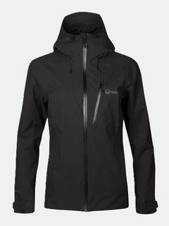 Halti Biegga Womens DrymaxX Shell Jacket: black, waterproof, recycled membrane, front zip, chest pocket.