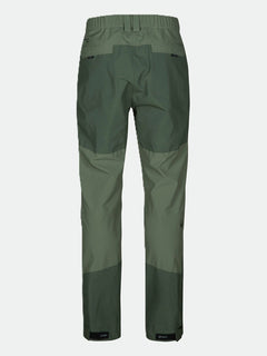 Back view of Halti Hiker DrymaxX 3L Ventilated Pants Mens in two-tone green with reinforced seat and adjustable cuffs.