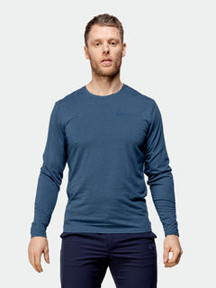 halti tuntu merino shirt long sleeves blue