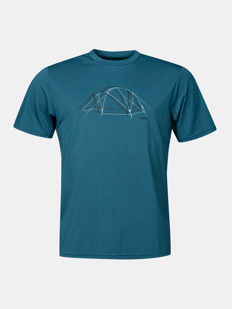 Halti Kalteva T-shirt Men's with minimalist mountain graphic, ideal for outdoor adventures.