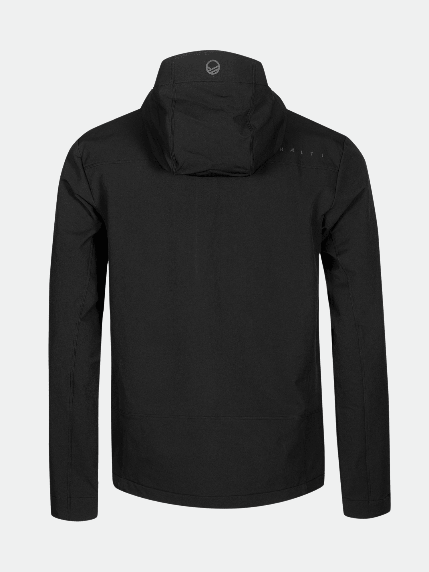 Back view of the Halti Pallas Evo Brushed X-stretch Jacket Men’s, with long sleeves and a small logo on the upper back.