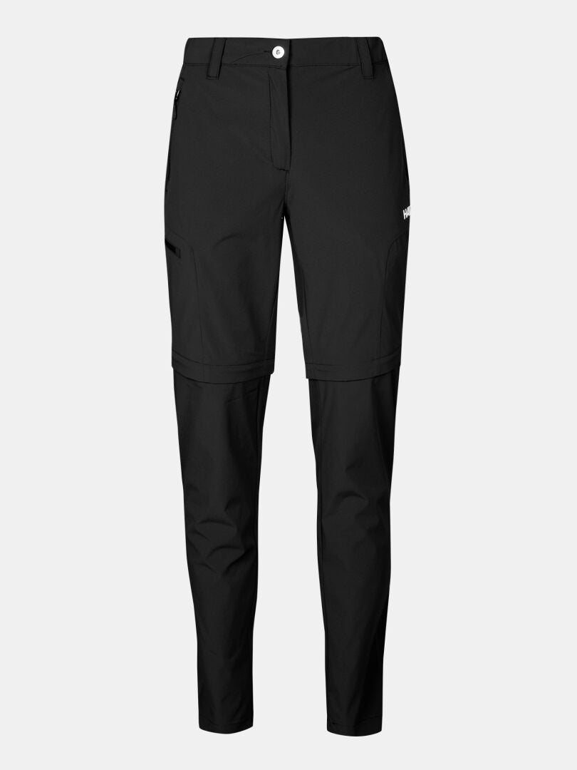 Halti Pallas Cool Stretch Zip-off Pants Women's, lightweight with button closure and pockets, shown on white background.