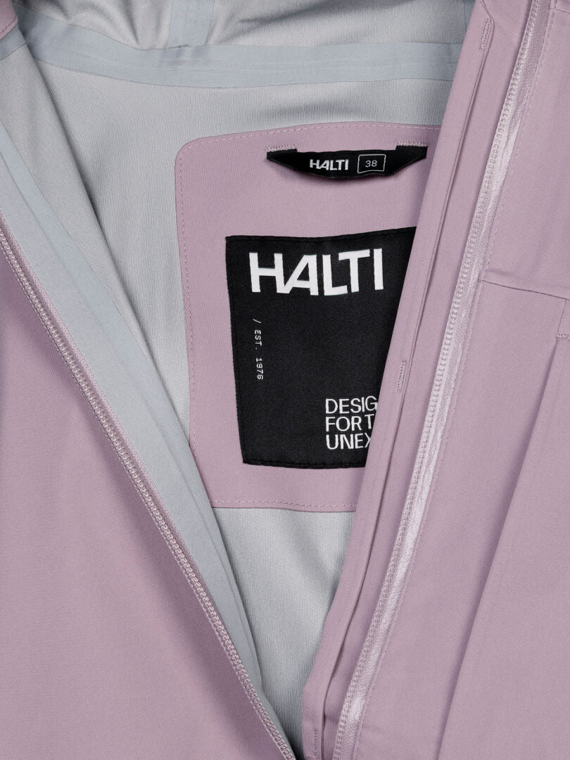 Close-up of a light purple Halti Taival DX 3L Jacket Women's with 