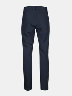 Back view of Halti Finholma X-stretch Pants Womens Plus in navy with elastic waistband and straight legs, plain background.