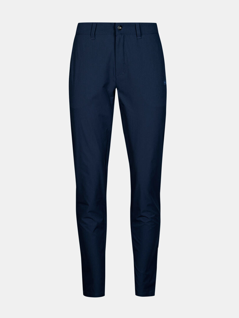 Halti Drive X-stretch Chinos Women's in navy blue with quick-dry stretch fabric and UPF 50+, shown on white background.