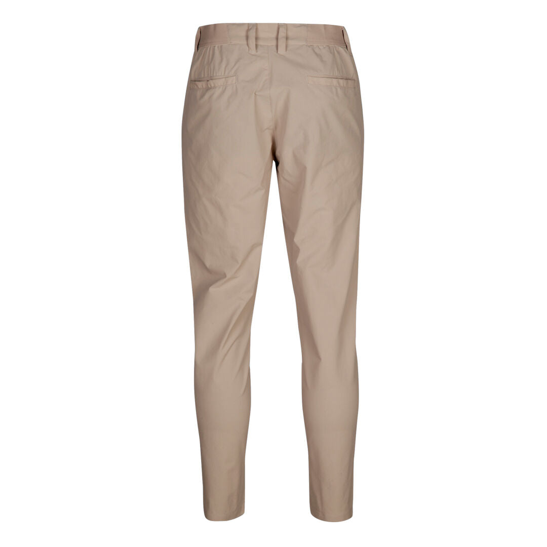Halti Drive X-stretch Chinos Men's in beige, slim-fit, with belt loops, quick-dry stretch, and two back welt pockets.