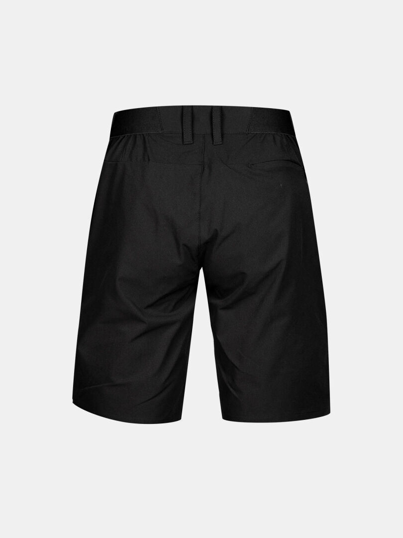 Halti Drive X-stretch Shorts Women's: black, knee-length, stretchy, with belt loops and two back pockets for outdoor wear.