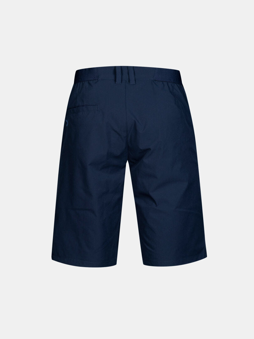 Halti Drive X-stretch Men's Shorts in navy, shown from the back with belt loops and a single right back pocket.