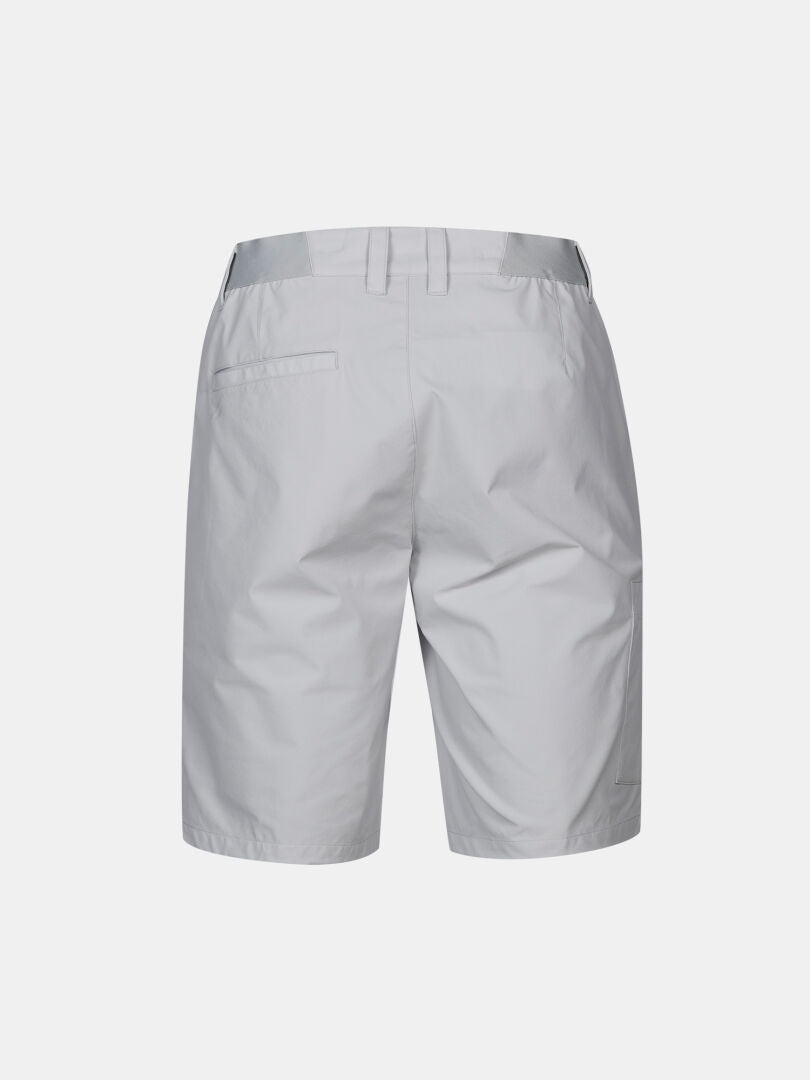 Halti Drive X-stretch Men's Shorts in light gray, shown from the back with belt loops and two back pockets.