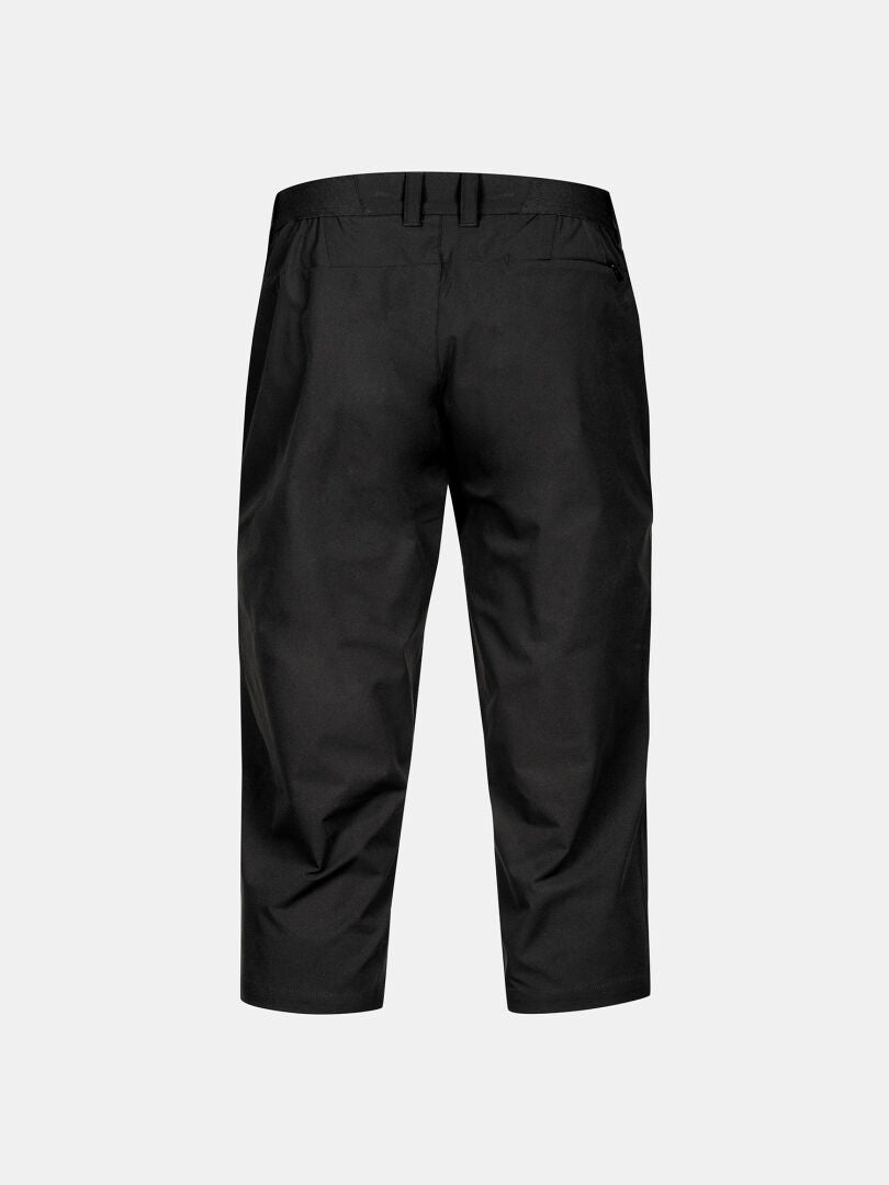 Back view of Halti Drive X-stretch Women's capri pants: quick-dry, black, belt loops, two back pockets, straight fit.