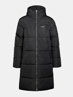 Halti Sammal Insulated Parka Jacket for women with hood, DrymaxX fabric, front zipper, and Halti logo.