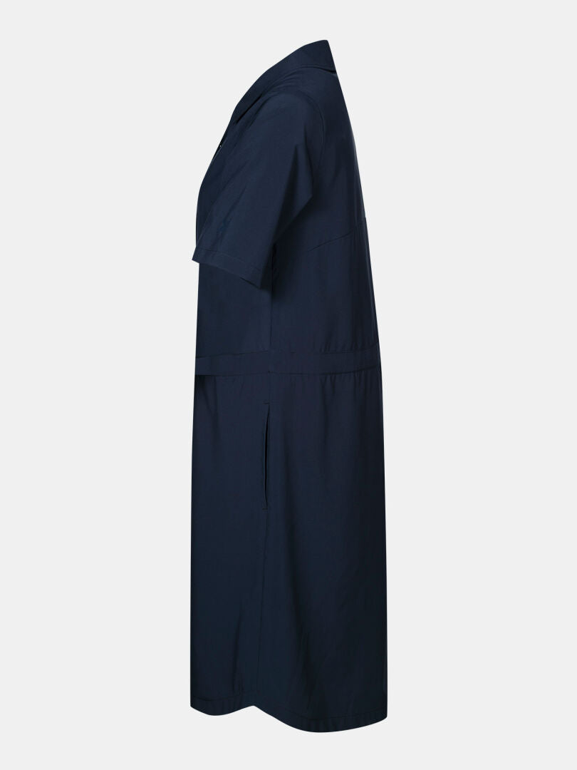 Halti Chipper II X-stretch Dress Women's, navy blue, knee-length, quick dry fabric, side view on white background.