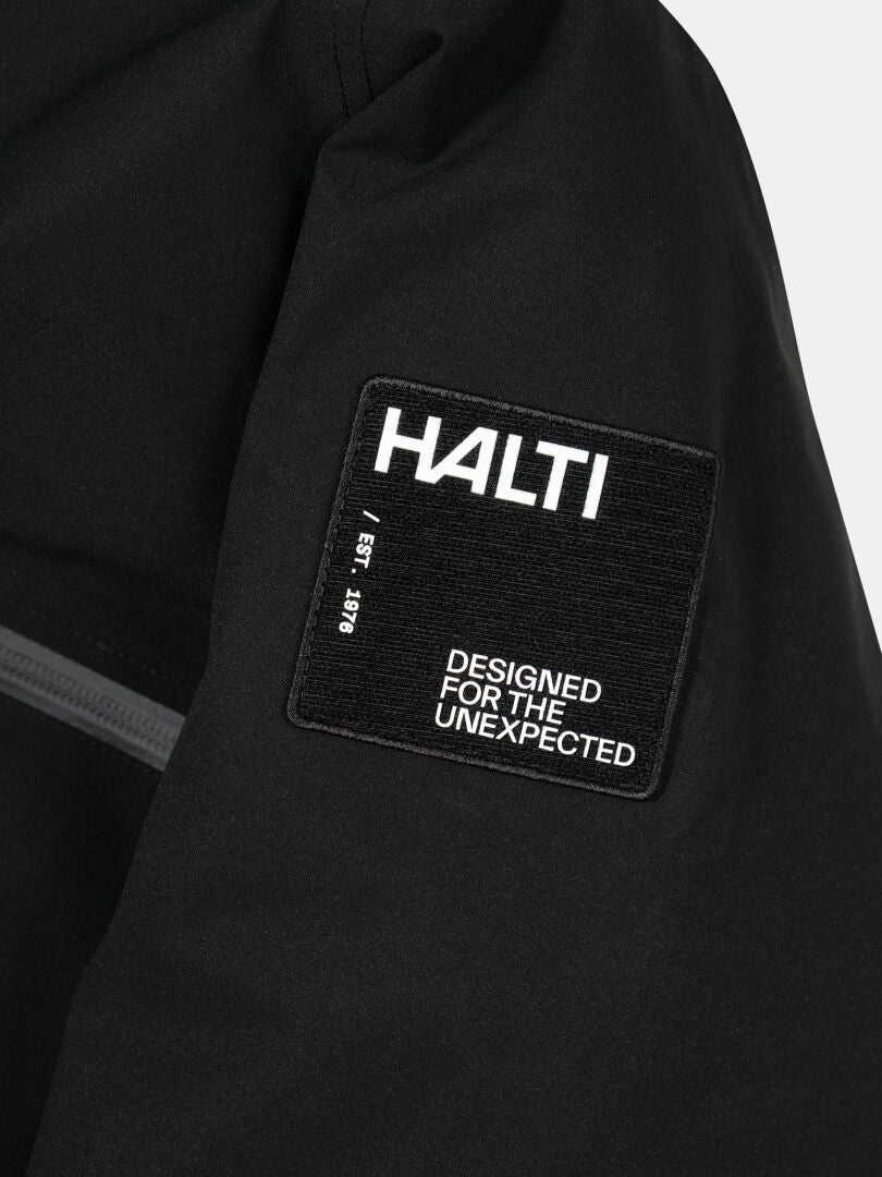 Halti 1976 Down Parka Unisex: Black winter parka with a white 
