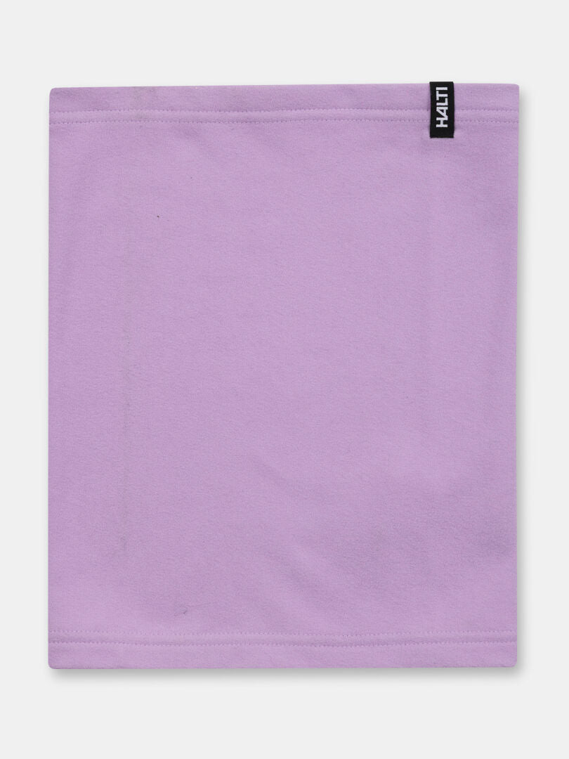 Light purple Halti Trone Tube Scarf Fleece neck gaiter for outdoor use, featuring a small black brand label at the top.