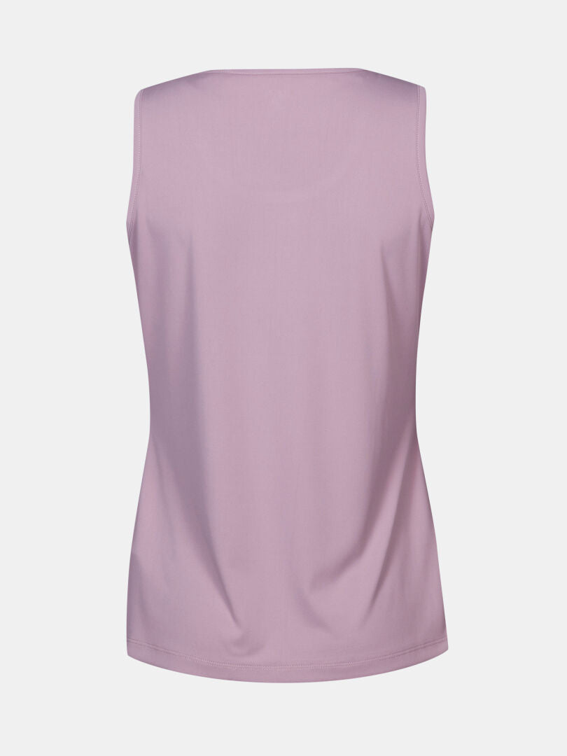Halti Salves Top Women's sleeveless lavender tank shown from the back; features breathable activewear fabric.