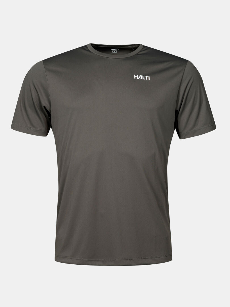 Dark grey Halti Technical T-shirt Men’s, a short-sleeved top designed for moisture management and active use.