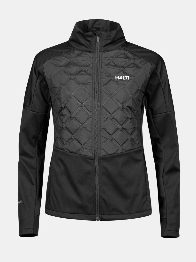 Halti Framover Hybrid XCT Jacket Women's with windproof quilted front, full zip, and high collar on plain light background.