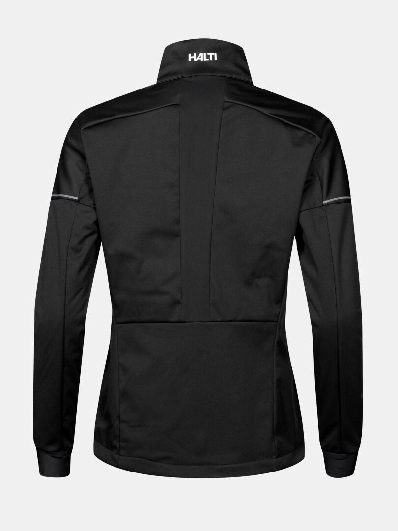 Halti Huuru XC Set Women's softshell jacket, ideal for winter training or skiing, with logo and reflective stripes.
