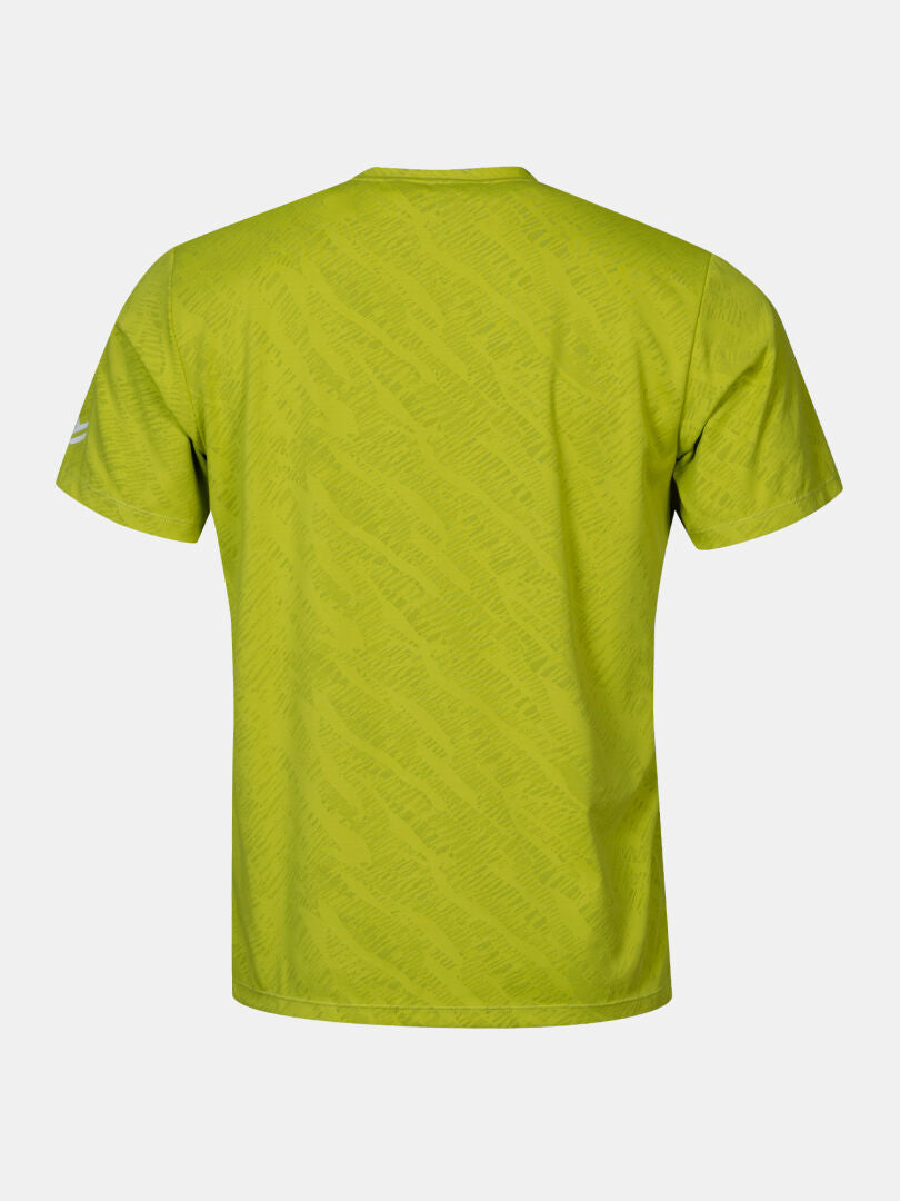 Halti Oulanka T-shirt Men's in plain light green, UPF 50+, shown from the back on a white background.
