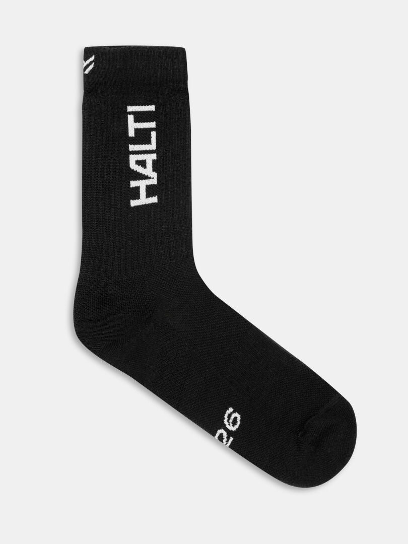 A single black Halti 1976 Sock with white branding on the side, shown on a plain light background.
