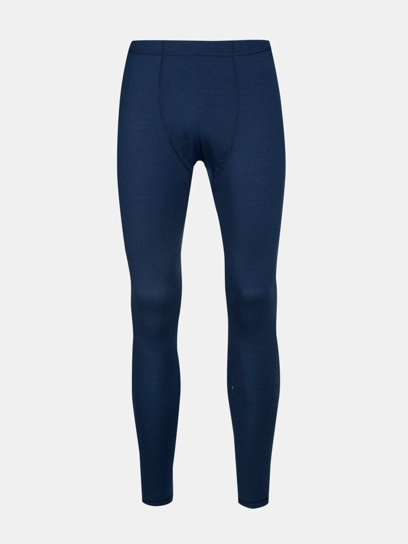Halti Neva Merino Base Layer Set Men's full-length navy leggings with elastic waist, shown on white background.