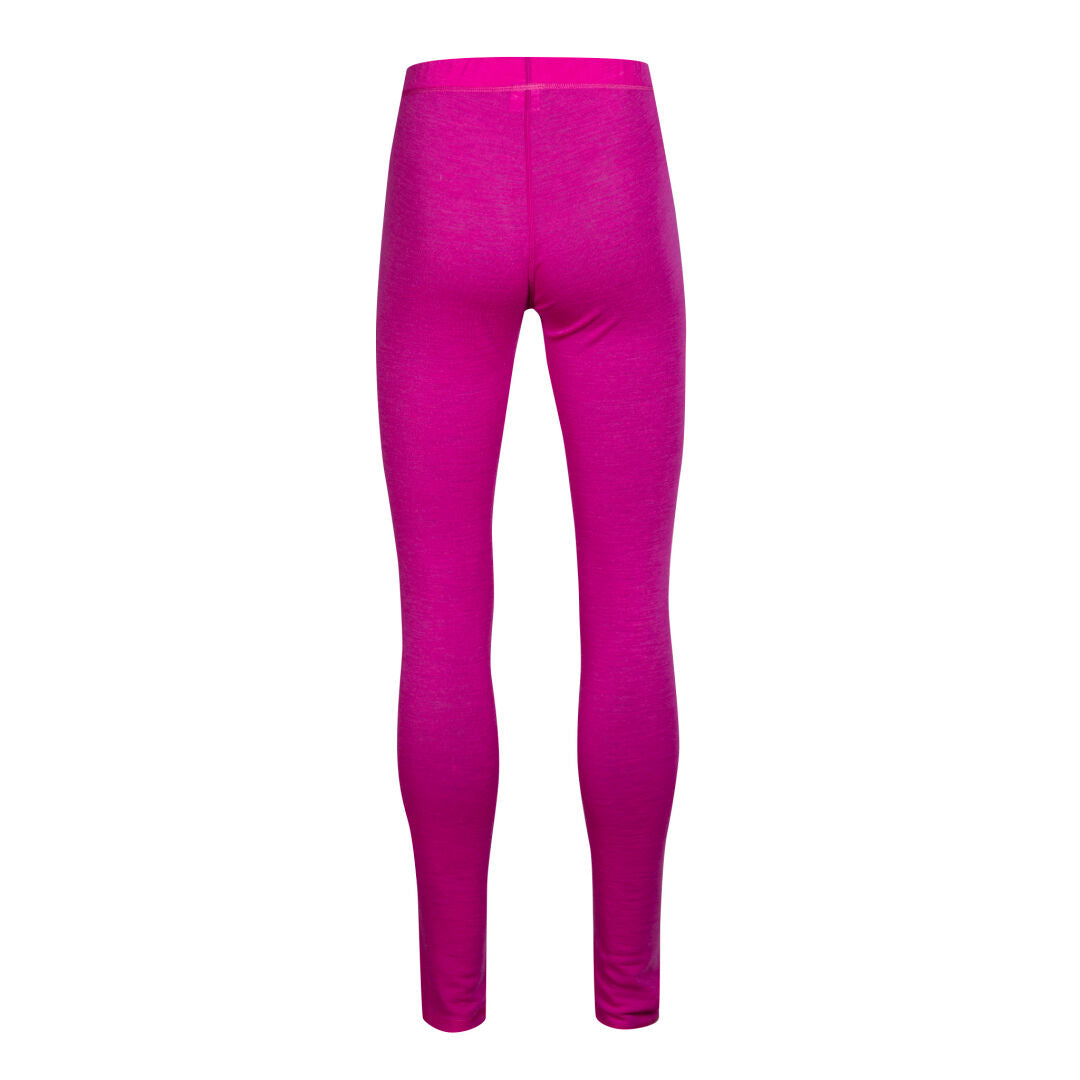 Halti Neva Merino Base Layer Set Women's in bright pink, shown from the back, ideal for outdoor activities.