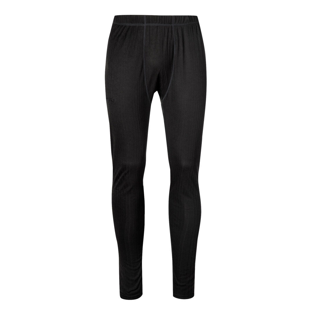 Halti Dual Base Layer Set Men's: black, full-length fitted thermal leggings made from recycled polyester.