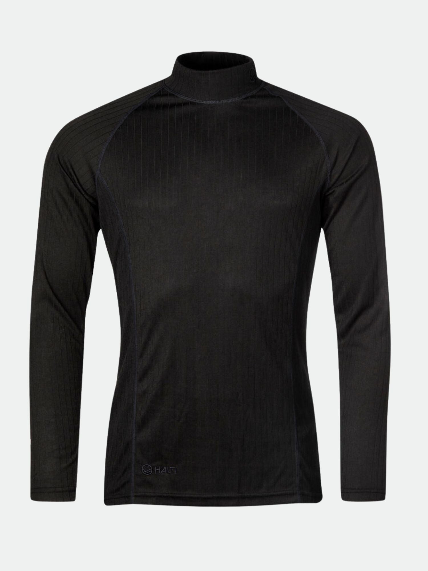 Halti Dual Base Layer Set Men's—black, long-sleeve, high-neck top perfect for outdoor adventures.