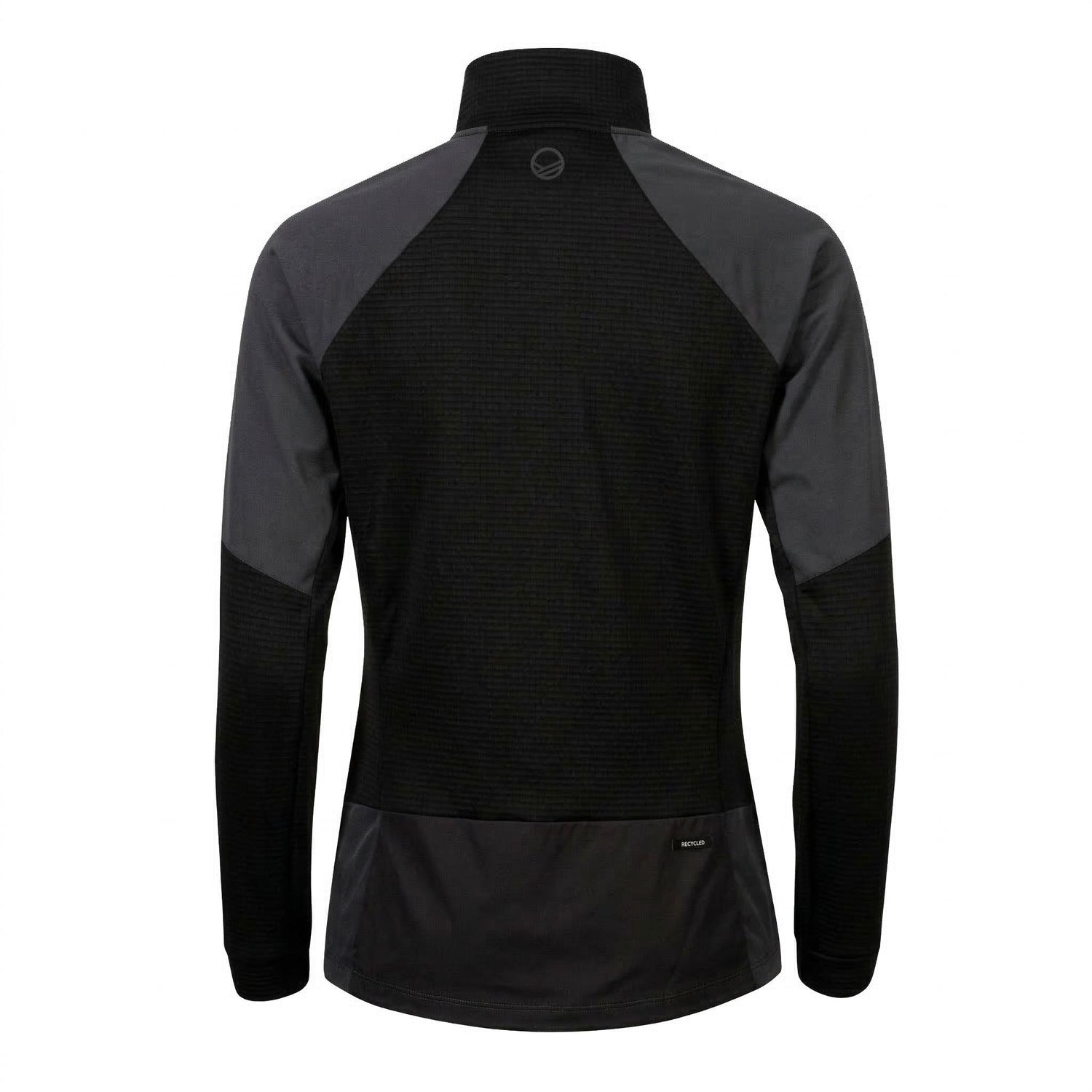 Halti Forerunner Women's Layer Jacket in black and dark gray shown from the back on a white background.