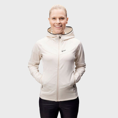 Halti HeatGrid women's technical midlayer jacket beige / Halti HeatGrid technische Midlayer-Jacke für Damen beige / Halti HeatGrid teknisk mellanlagersjacka för damer beige / Halti HeatGrid naisten tekninen välikerrostakki beige