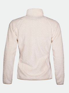 Back view of Halti Thermel Layer Jacket Womens in off-white, featuring a stand-up collar, shown on a plain background.