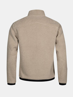 Back view of Halti Lumista Polar Fleece Jacket Mens, a windproof hiking fleece with black trim for chilly days.