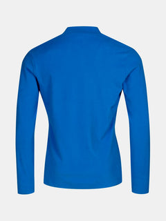 Halti Trone Fleece Shirt Mens, long-sleeve blue base layer, shown from the back on a white background.