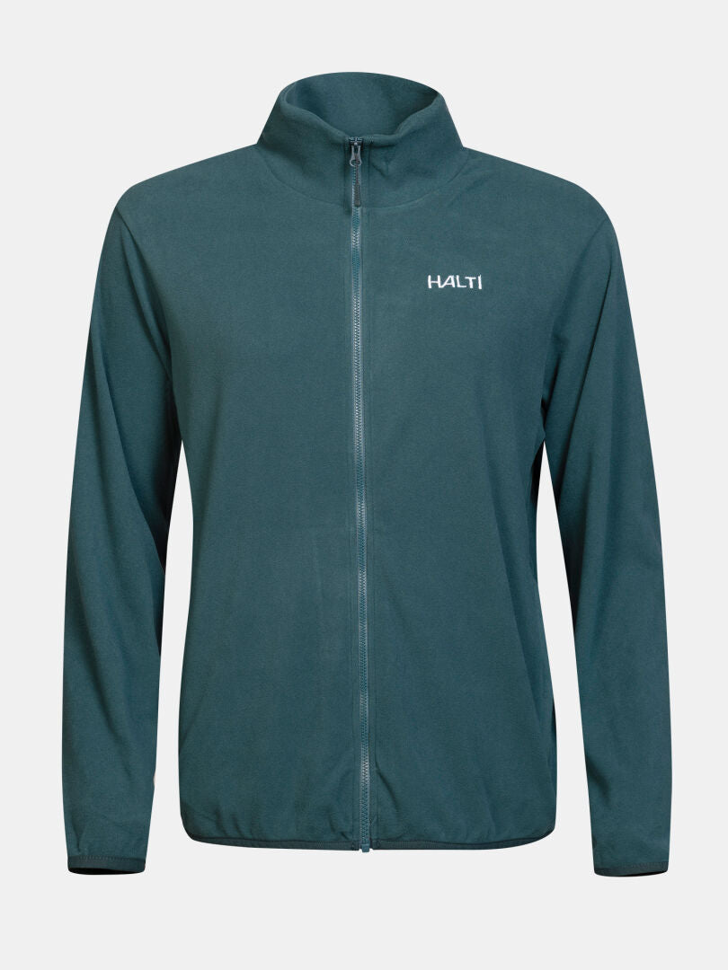 Halti Rockmoon Fleece Jacket Women’s: dark green zip-up midlayer with high collar and thermal insulation.