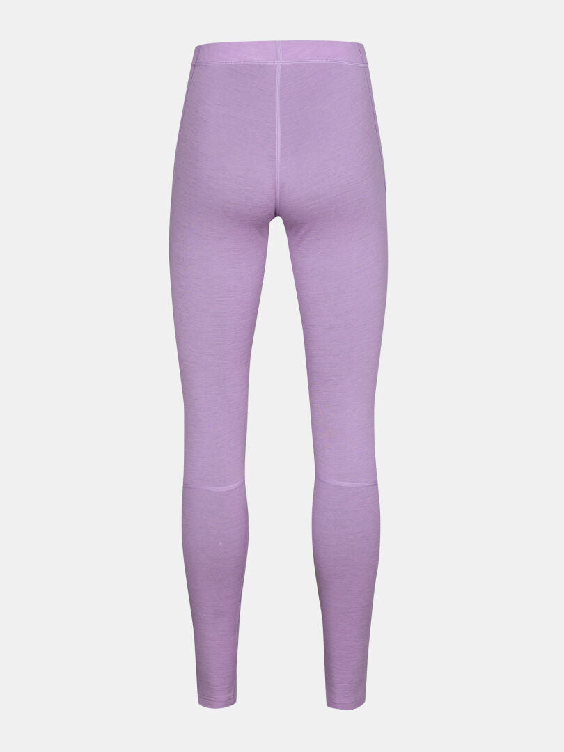 Halti Hossa II Merino Base Layer Set for women in lilac, shown from the back, ideal for layering in cold weather.