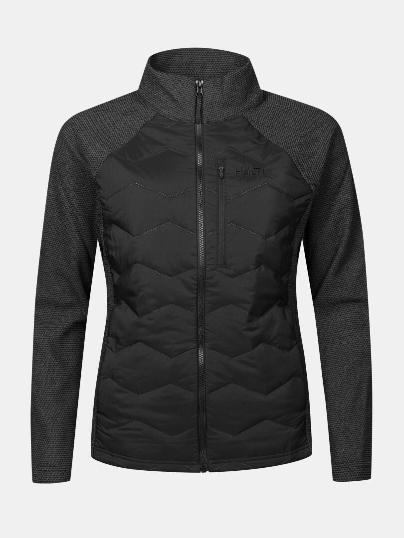 Halti Suomis Hybrid Layer Jacket Women’s Plus with a quilted front and textured knit fleece sleeves and back.
