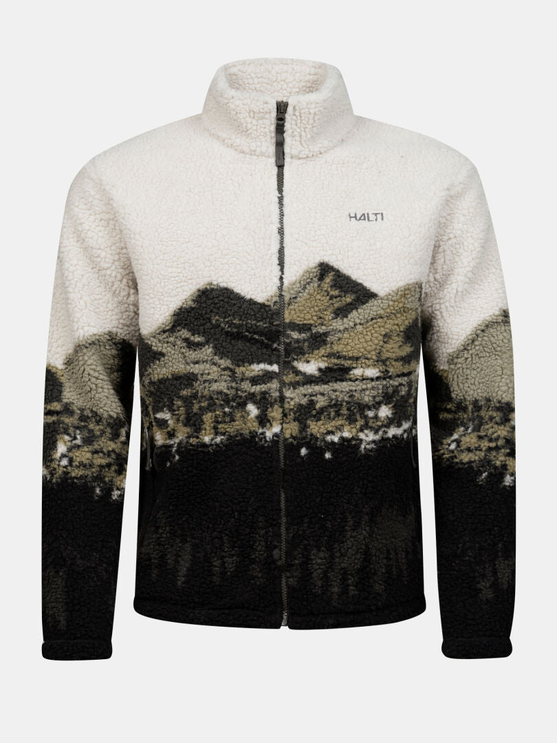 Halti Tunturit Fleece Jacket Unisex—cream and black zip-up, ideal as a cozy midlayer for daily adventures.