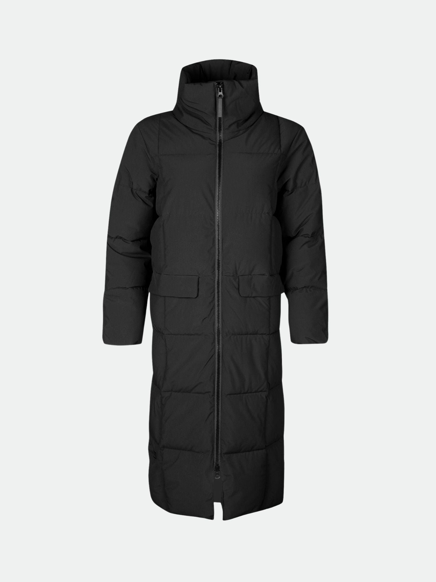 Halti Penger Winter Jacket Women's, black, features a high collar, flap pockets, and insulating Microtherm® THERMOFILL.