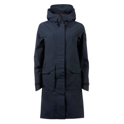 Halti Tokoi Women's long, waterproof Parka jacket - Kallio - Navy blue, Dark blue with black details - Front