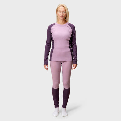 AIEOTT Women's Tight Cotton Wool Thermal Underwear Base Layer Two-piece Set
